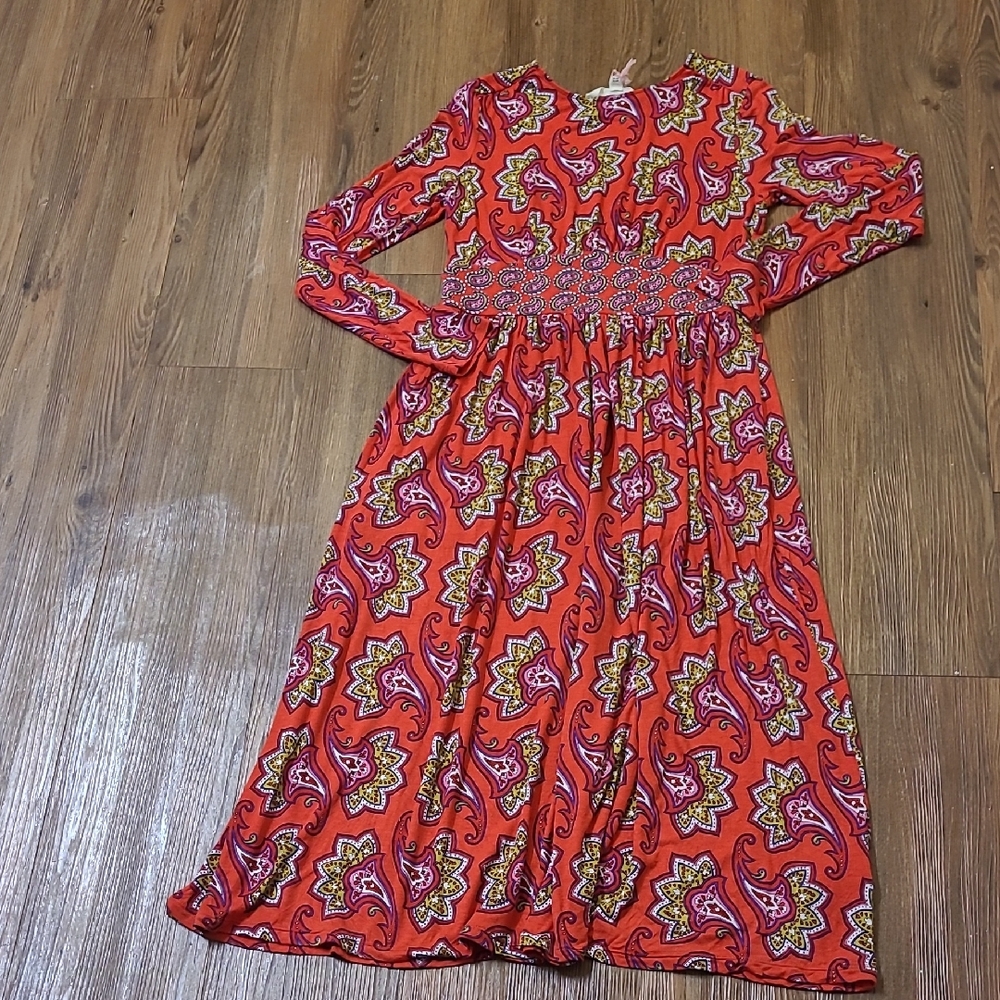Boden Red Paisley Midi Dress used exelent condition for women‎ zise 6.